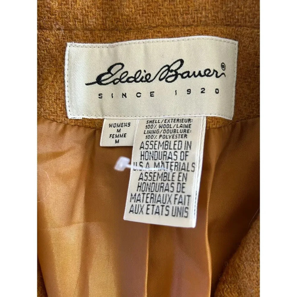 Vintage Eddie Bauer Oversized Mustard Yellow 3 Button 100% Wool Blazer size M - Picture 5 of 8